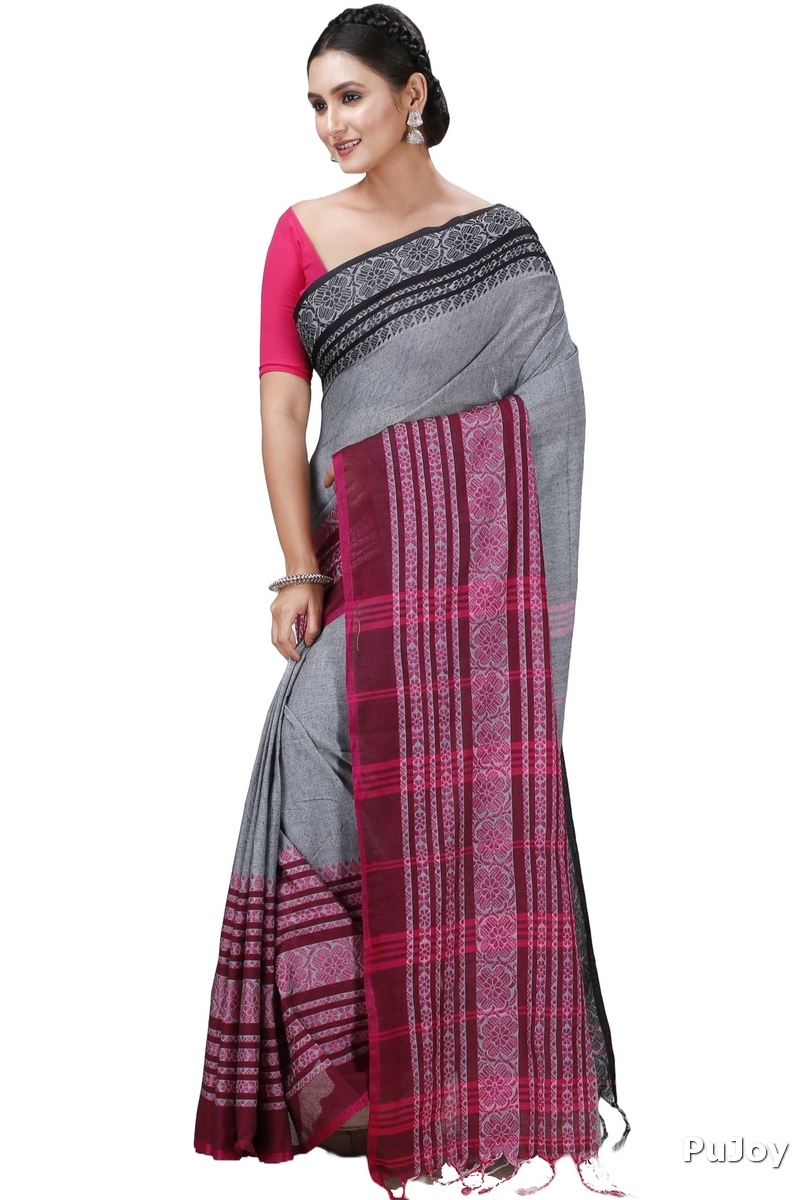 Black Rani Pure Cotton Begompuri_Hand Hand Loom Saree (1288)