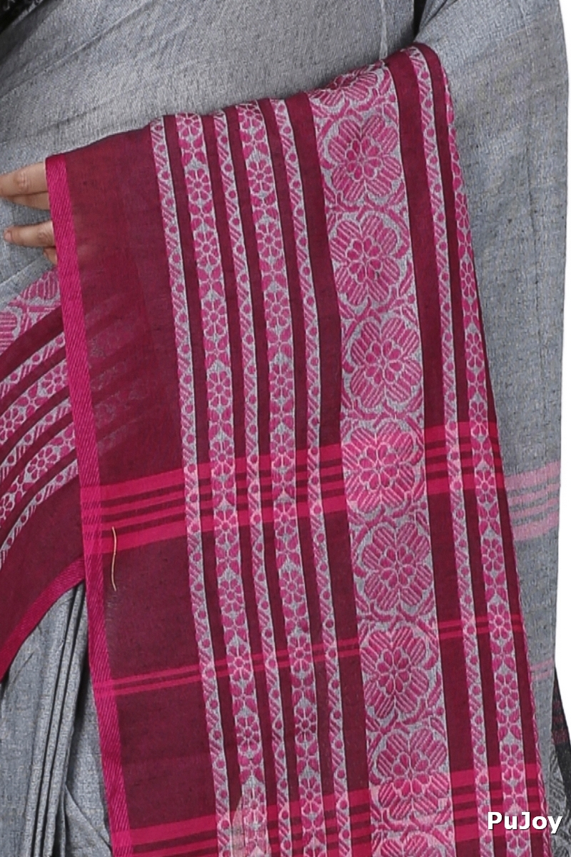 Black Rani Pure Cotton Begompuri_Hand Hand Loom Saree (1288)
