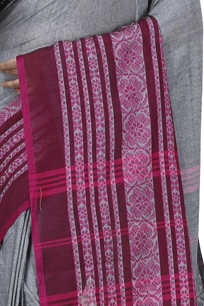Black Rani Pure Cotton Begompuri_Hand Hand Loom Saree (1288)