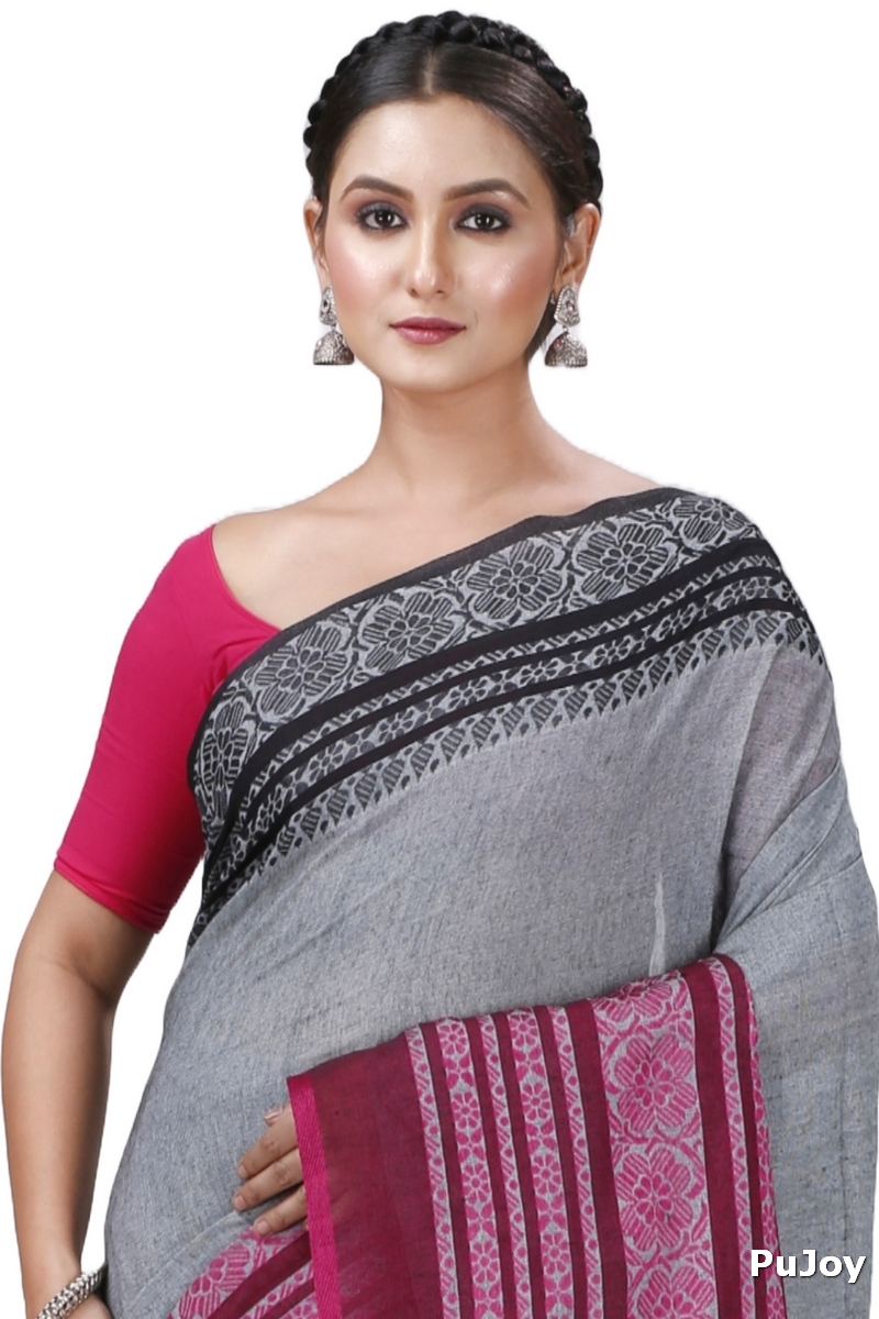 Black Rani Pure Cotton Begompuri_Hand Hand Loom Saree (1288)