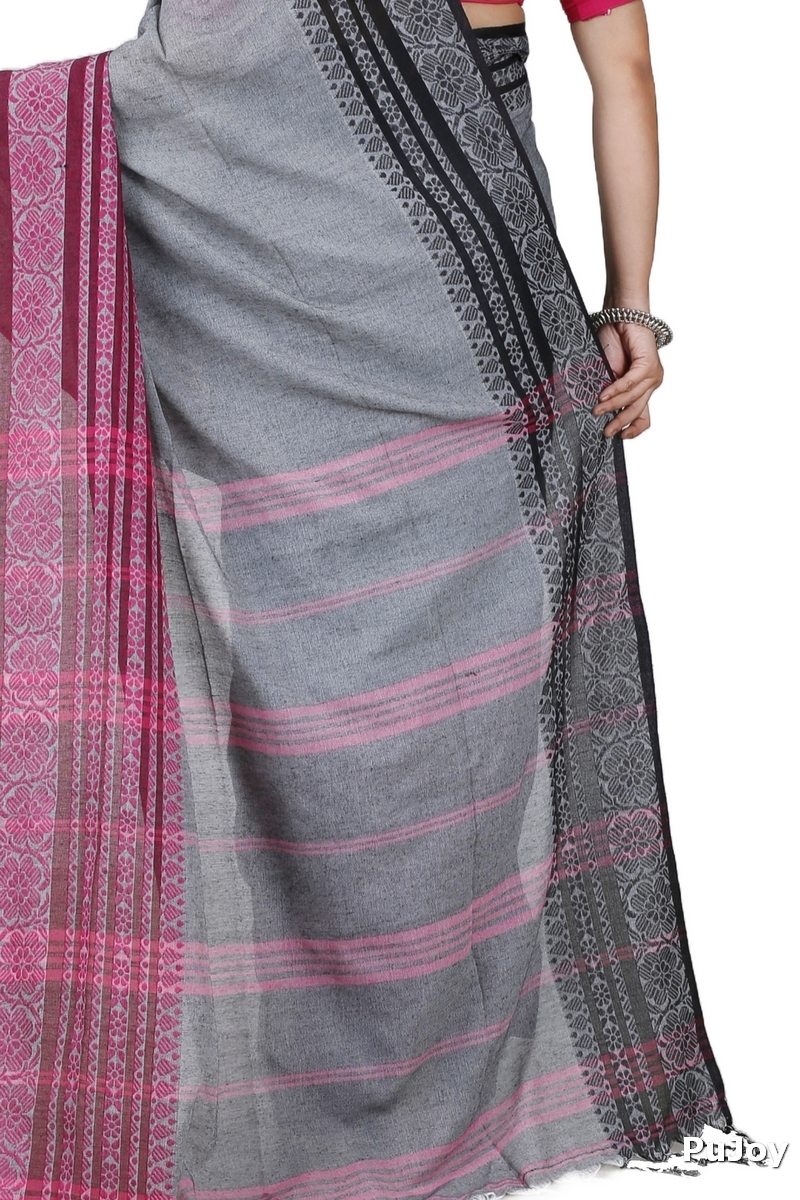 Black Rani Pure Cotton Begompuri_Hand Hand Loom Saree (1288)