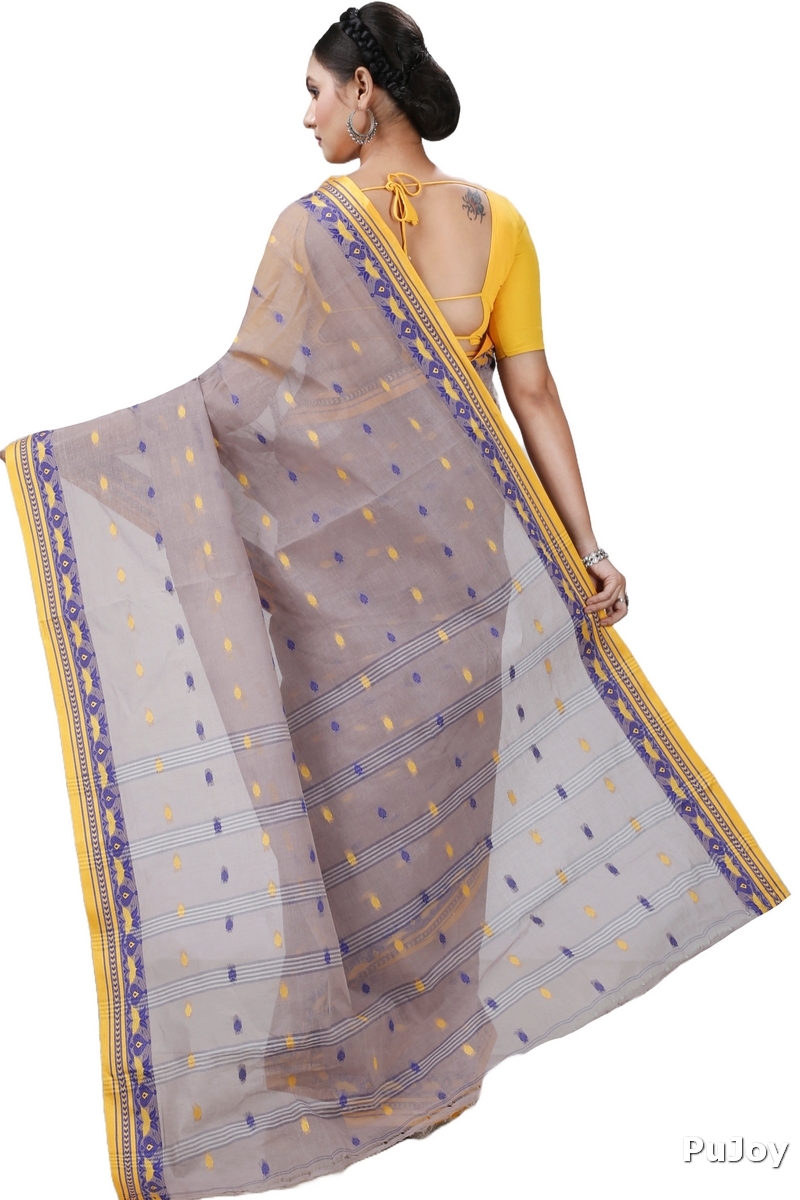 Light Brown Pure Cotton Uvra Tant Saree (1293)