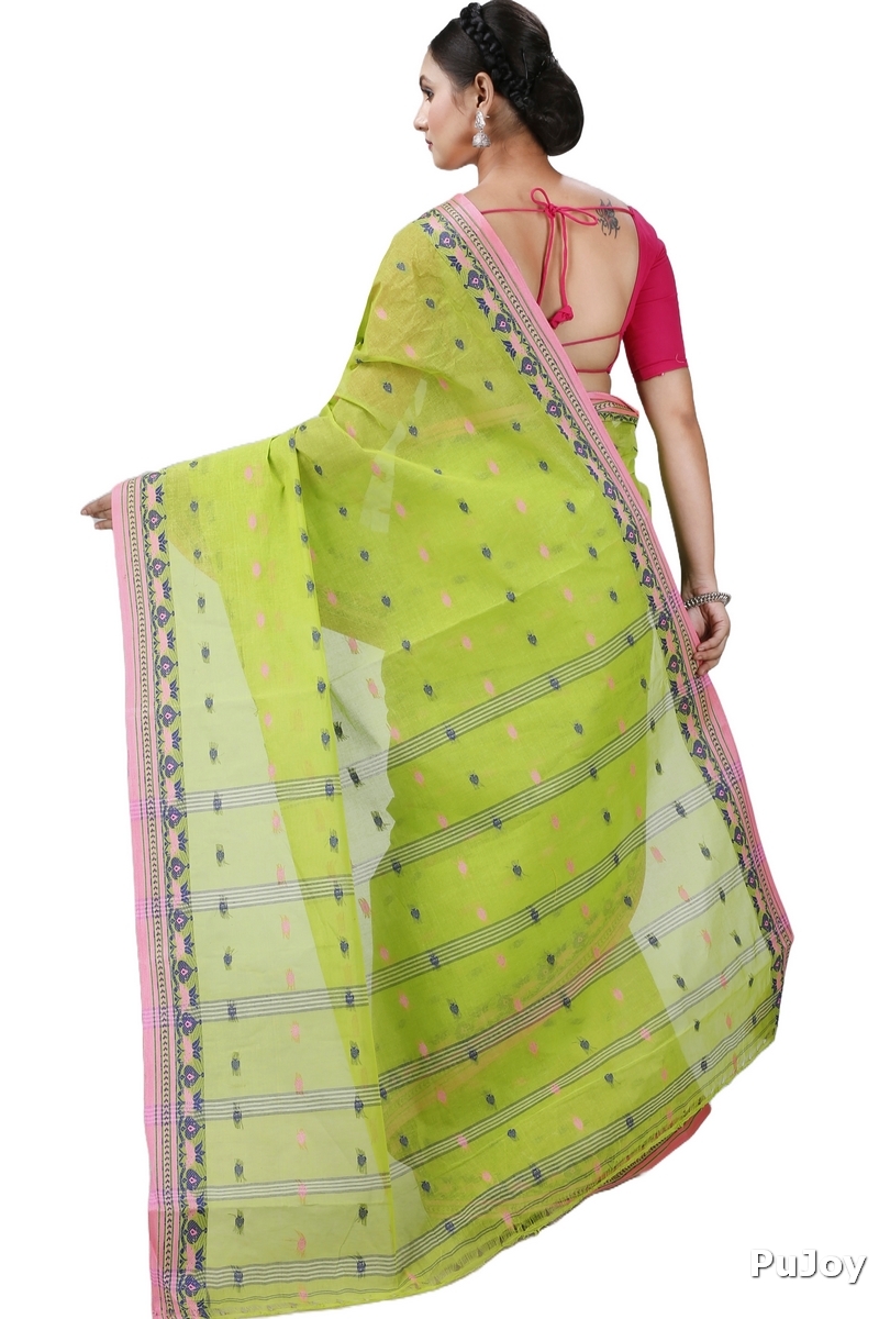 Green Pure Cotton Uvra Tant Saree (1294)