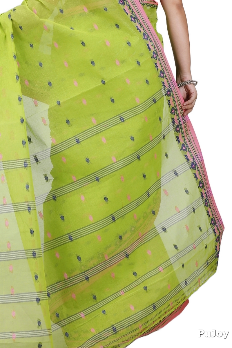 Green Pure Cotton Uvra Tant Saree (1294)