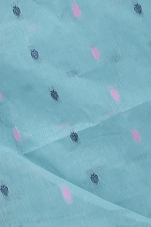 See Green Pure Cotton Uvra Tant Saree (1295)
