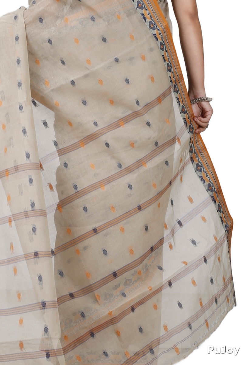 Brown Pure Cotton Uvra Tant Saree (1296)