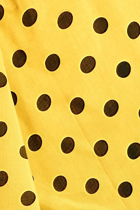 Yellow Pure Cotton Tip Hand Loom Saree (1298)