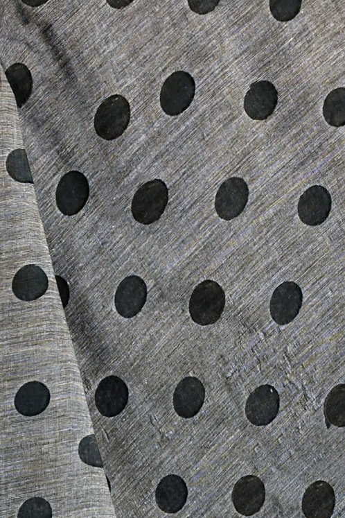 Grey Pure Cotton Tip Hand Loom Saree (1301)