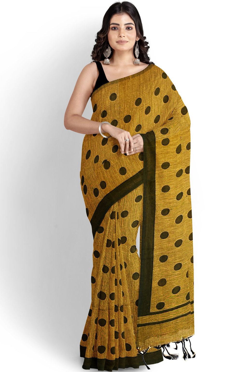 Brown Pure Cotton Tip Hand Loom Saree (1303)