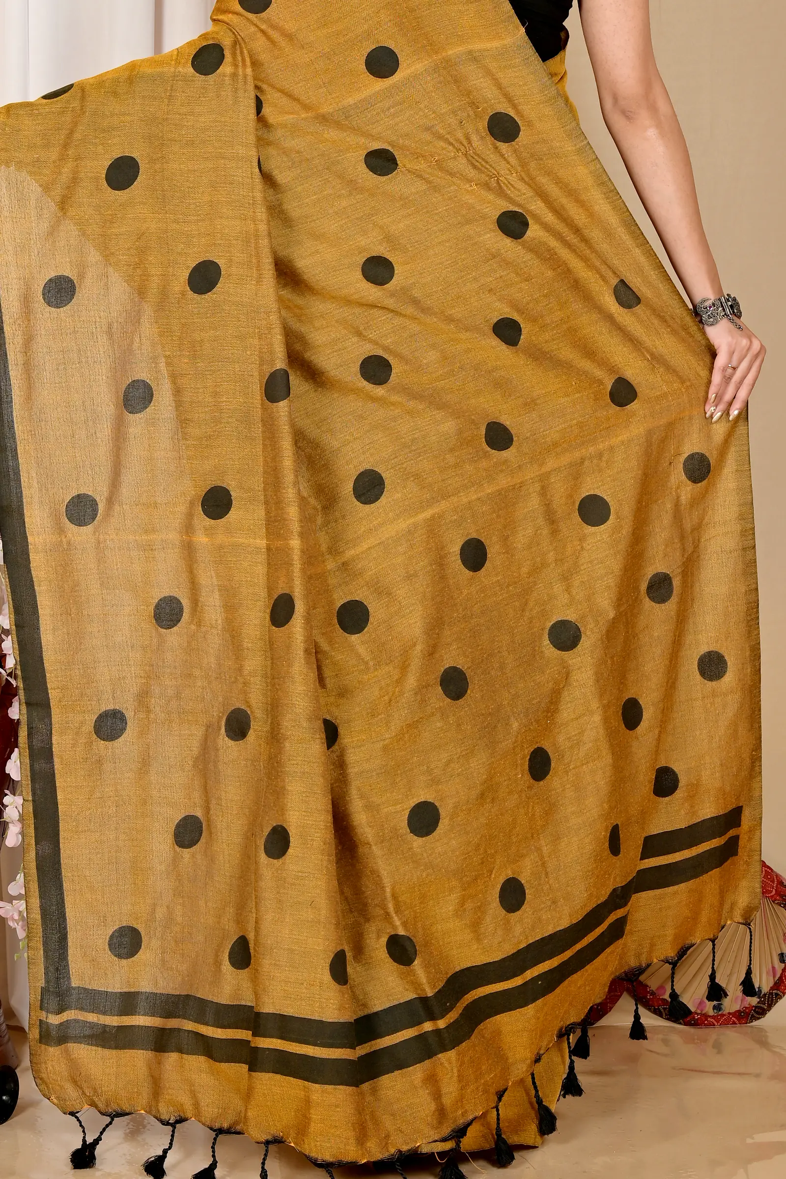 Brown Pure Cotton Tip Hand Loom Saree (1303)