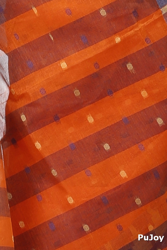 Orange Pure Cotton Jamuna Tant Saree (1311)