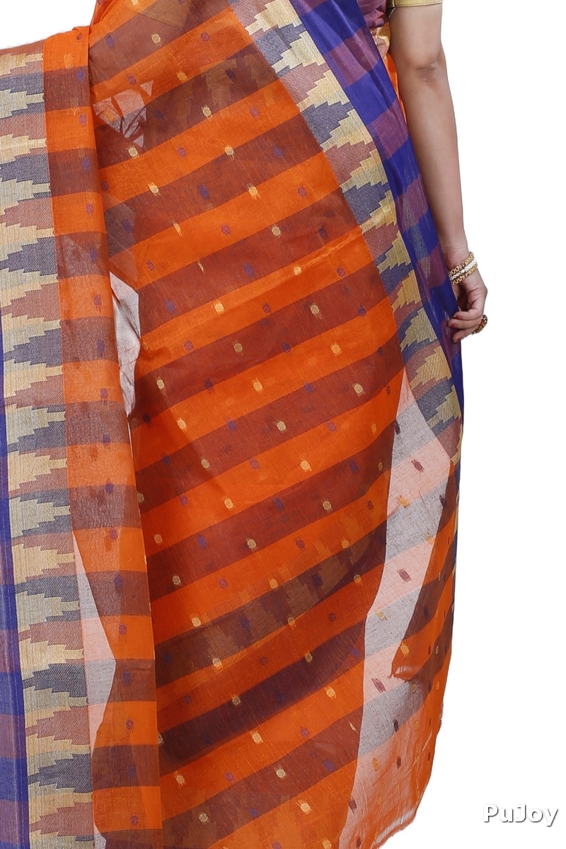 Orange Pure Cotton Jamuna Tant Saree (1311)
