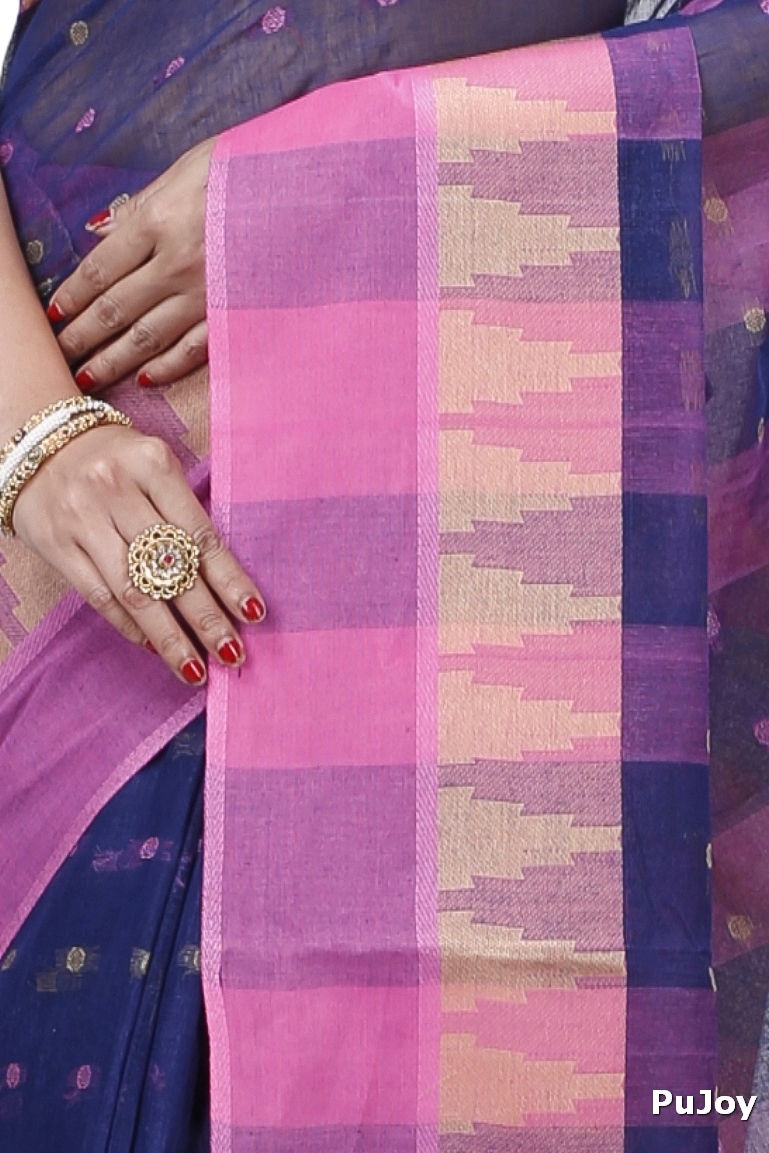 Naby Blue Pure Cotton Jamuna Tant Saree (1312)