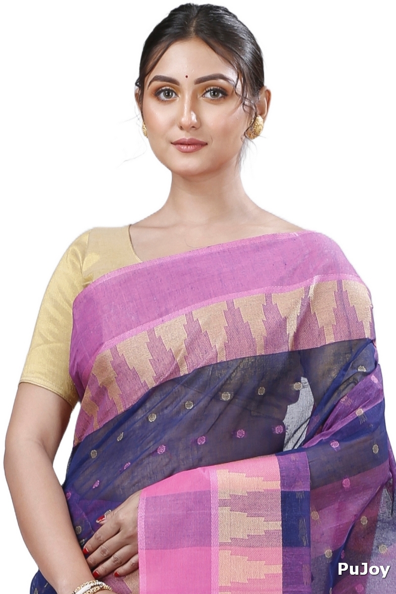 Naby Blue Pure Cotton Jamuna Tant Saree (1312)