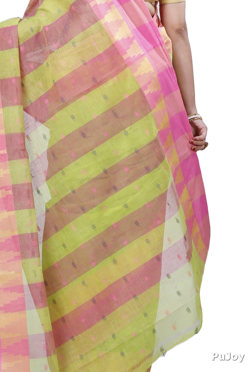 Green Pure Cotton Jamuna Tant Saree (1313)
