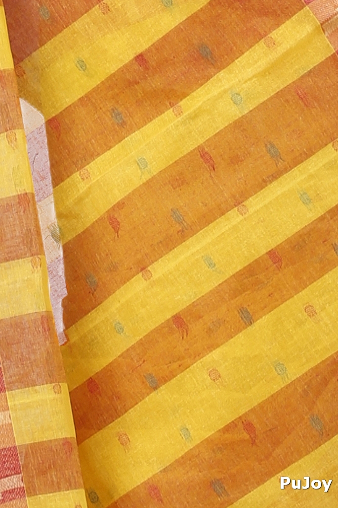 Yellow Pure Cotton Jamuna Tant Saree (1314)