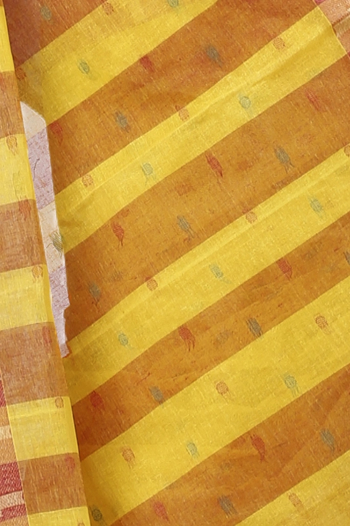 Yellow Pure Cotton Jamuna Tant Saree (1314)
