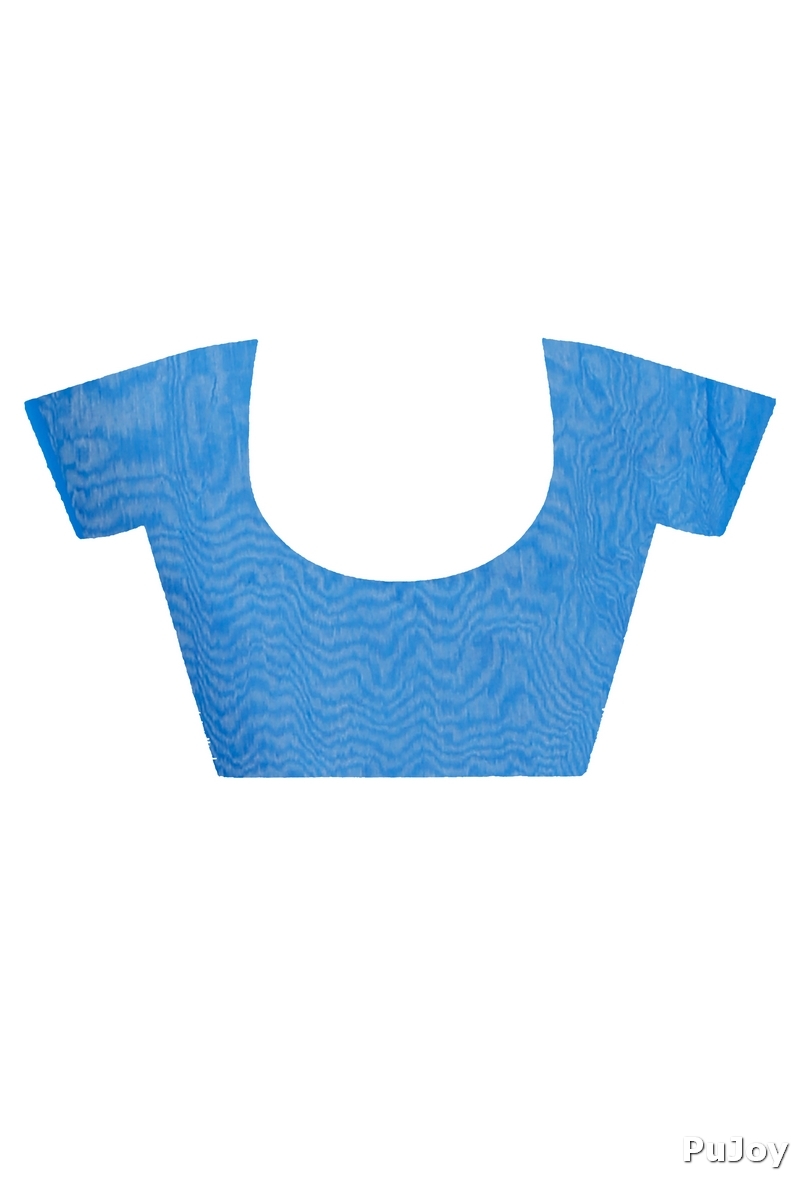 Blue Cotton Naren Hand Loom Saree (1319)