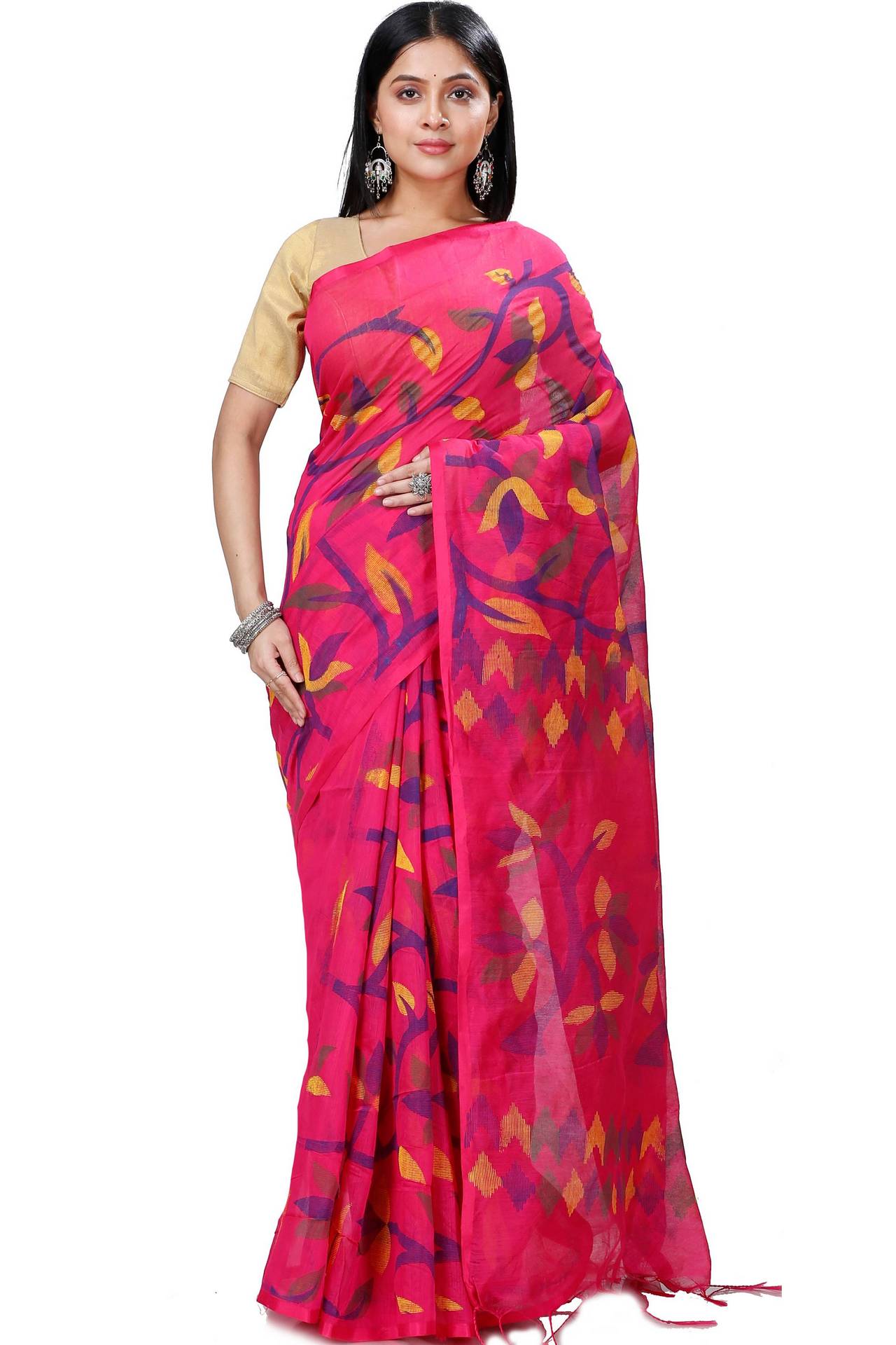 Parpel Cotton Naren Hand Loom Saree (1320)