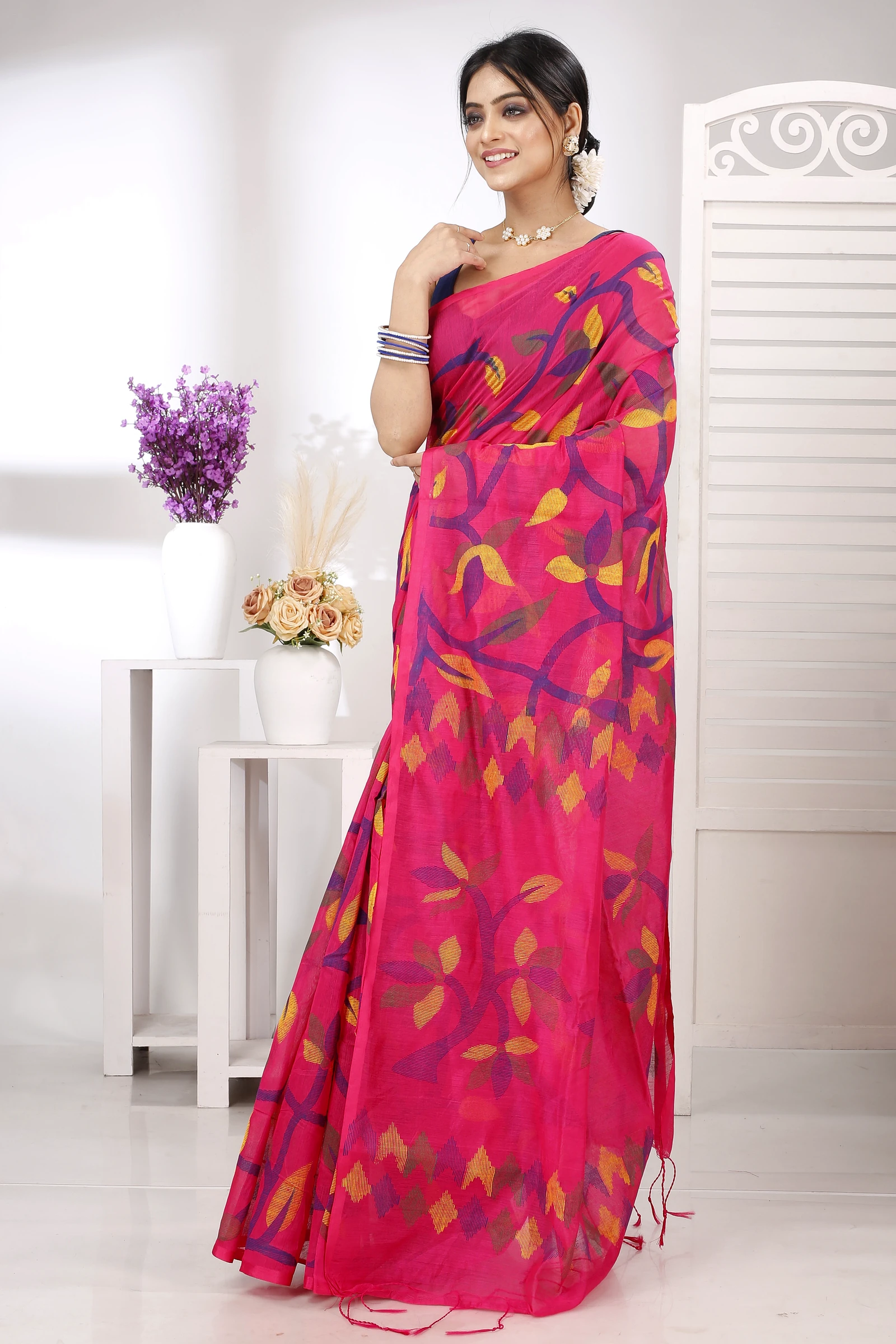 Parpel Cotton Naren Hand Loom Saree (1320)