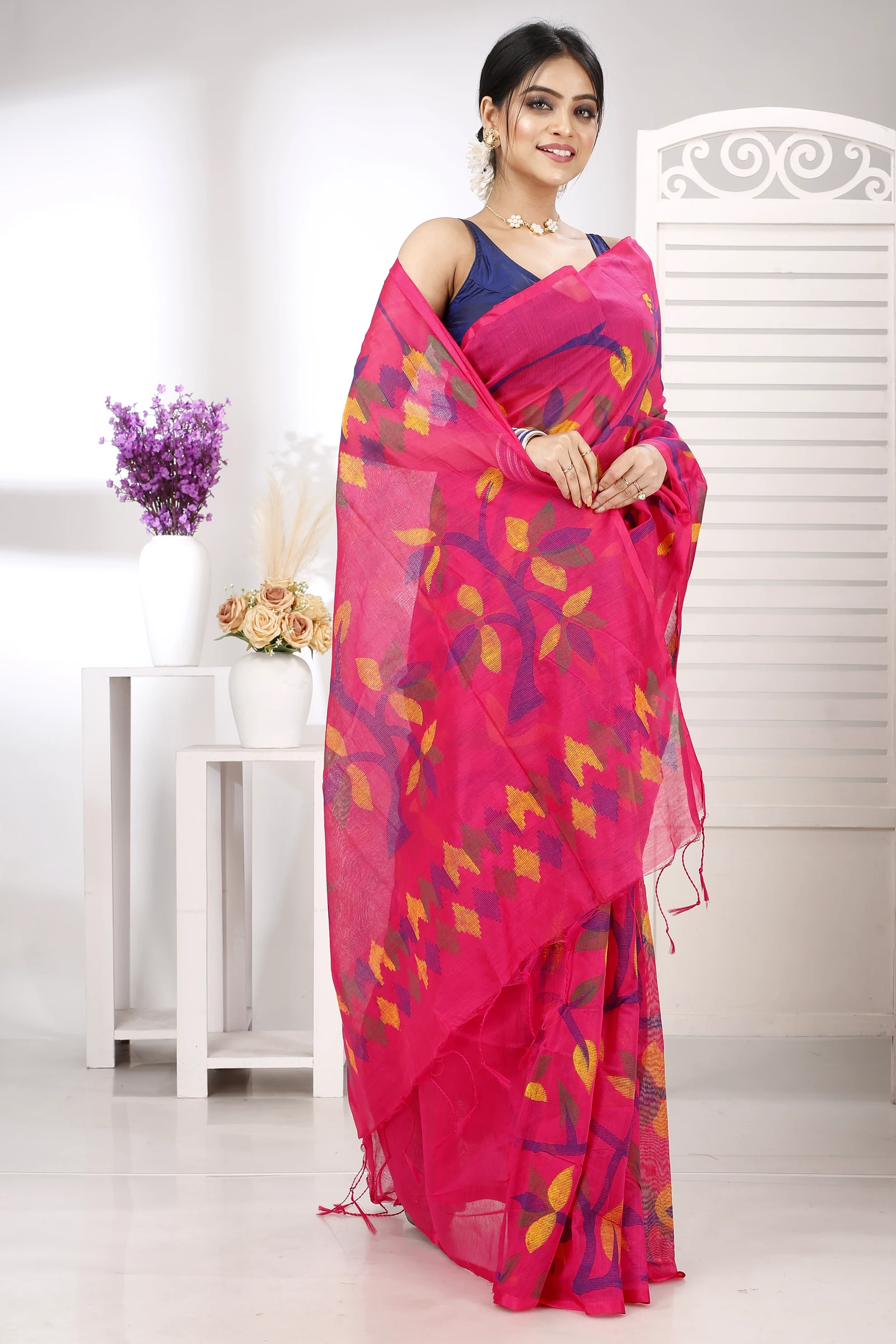 Parpel Cotton Naren Hand Loom Saree (1320)