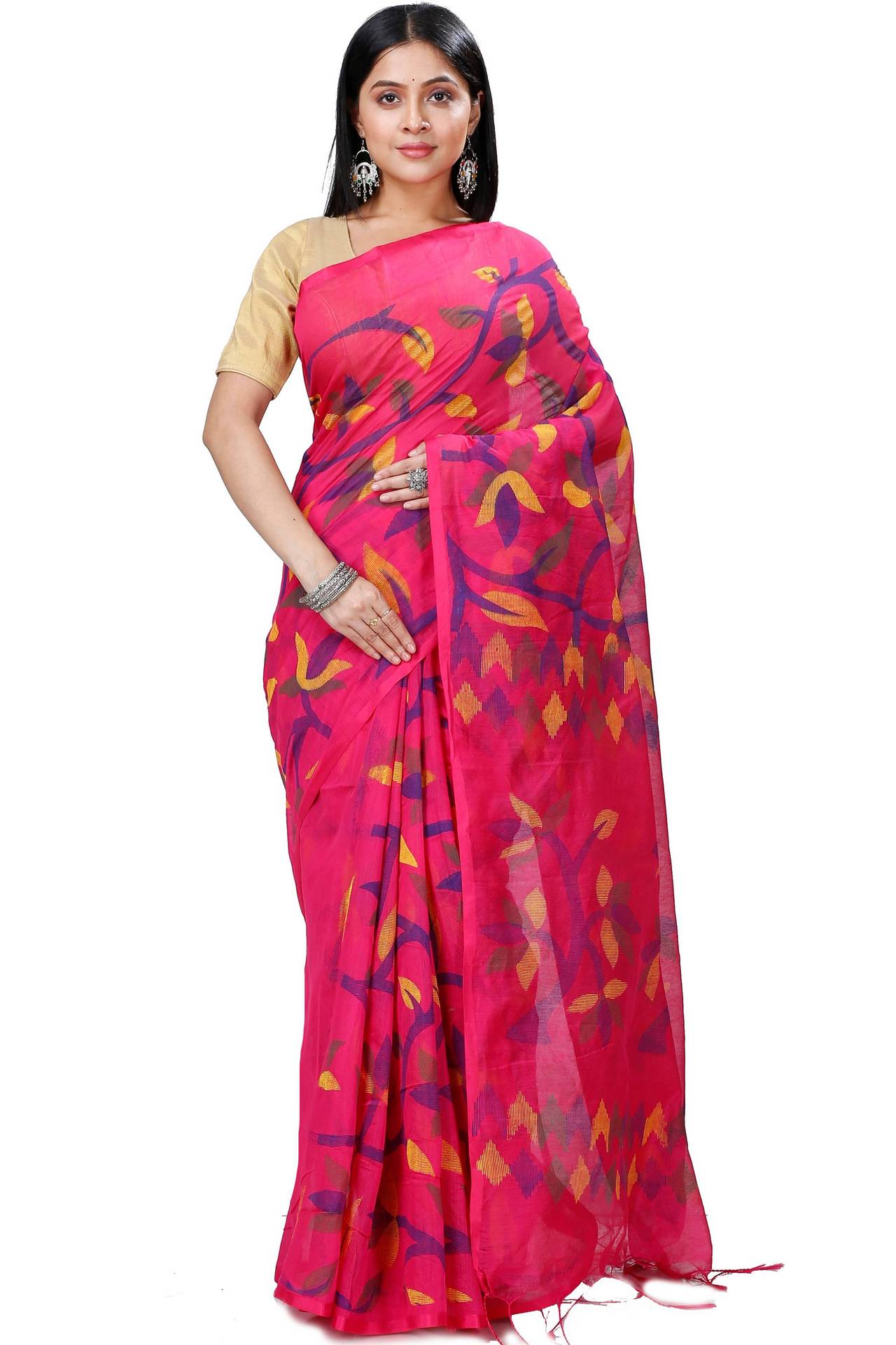 Parpel Cotton Naren Hand Loom Saree (1320)