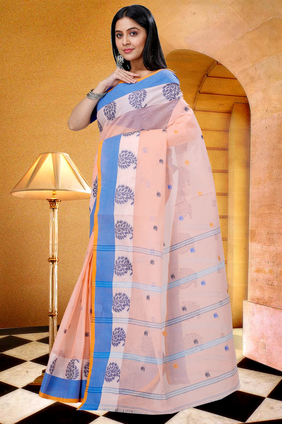 Pitch Pure Cotton Nera Tant Saree (1326)