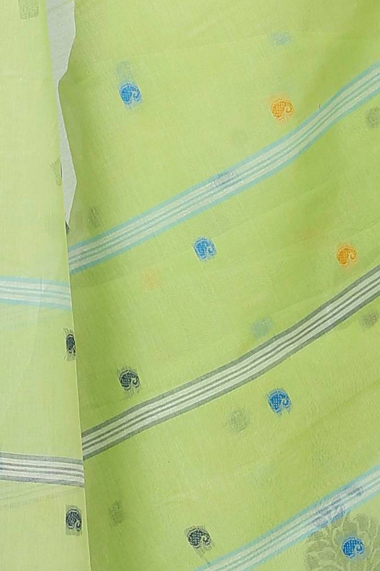 Green Pure Cotton Nera Tant Saree (1327)
