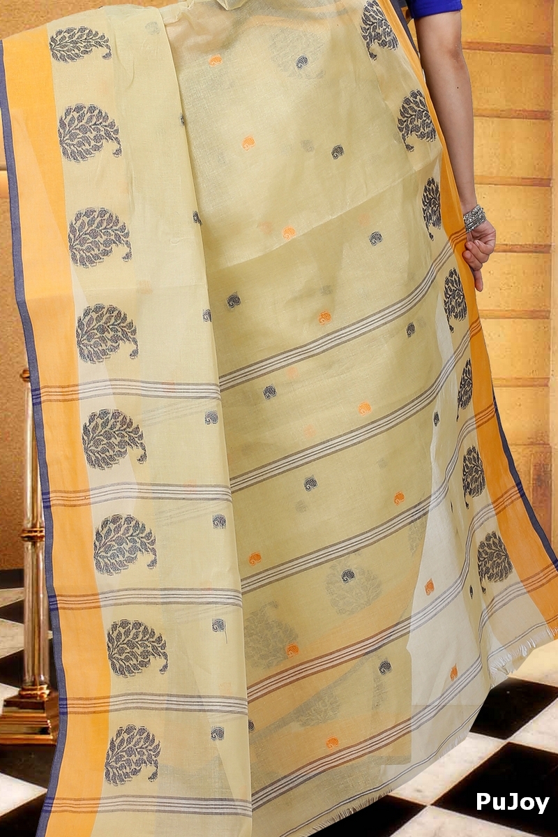 Yellow Pure Cotton Nera Tant Saree (1328)