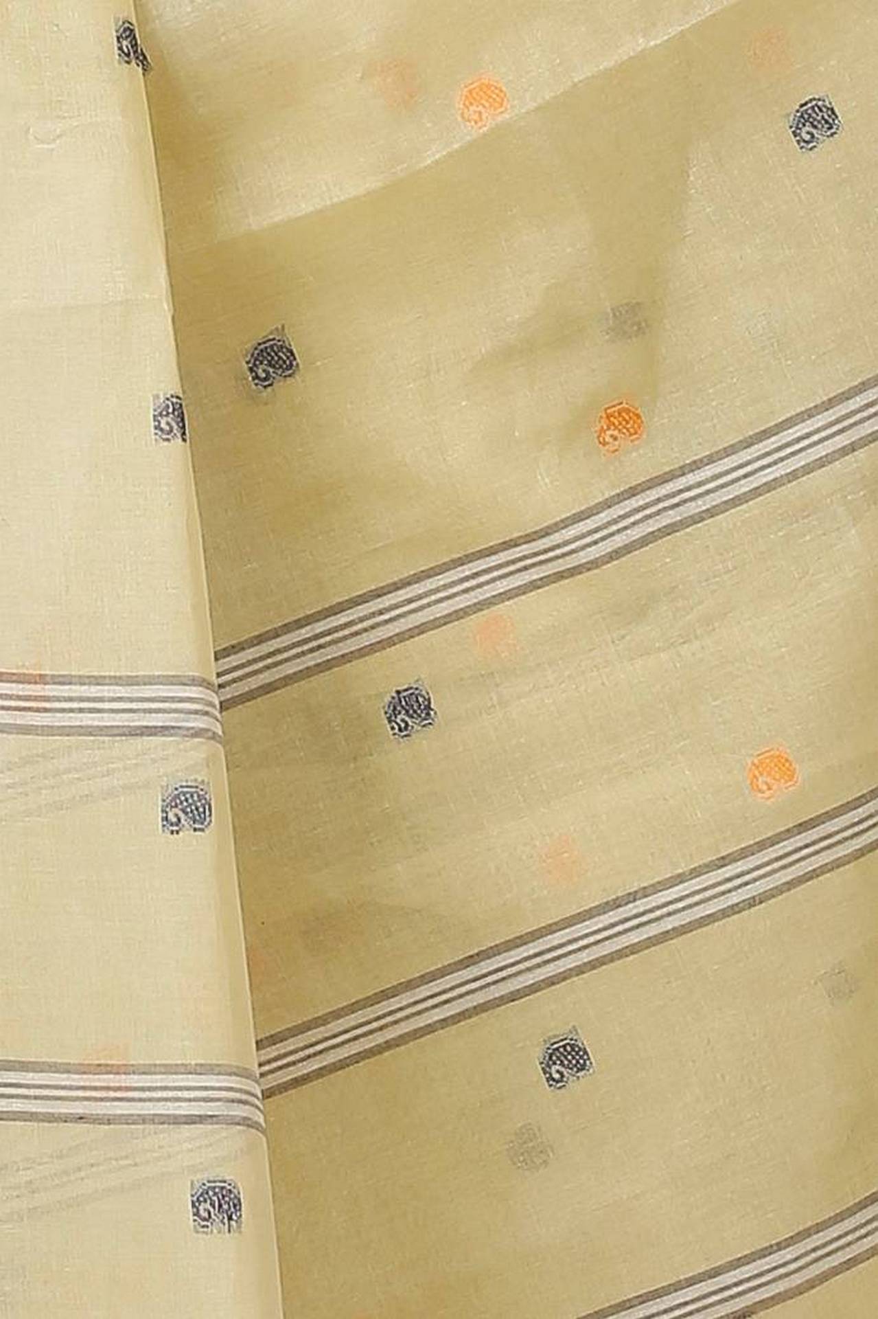 Yellow Pure Cotton Nera Tant Saree (1328)