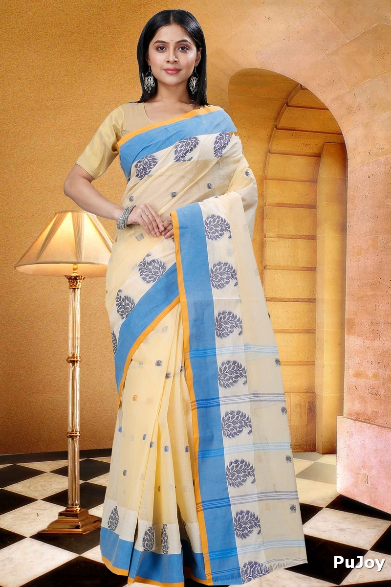 Cream Pure Cotton Nera Tant Saree (1329)