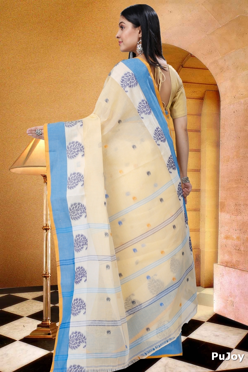 Cream Pure Cotton Nera Tant Saree (1329)