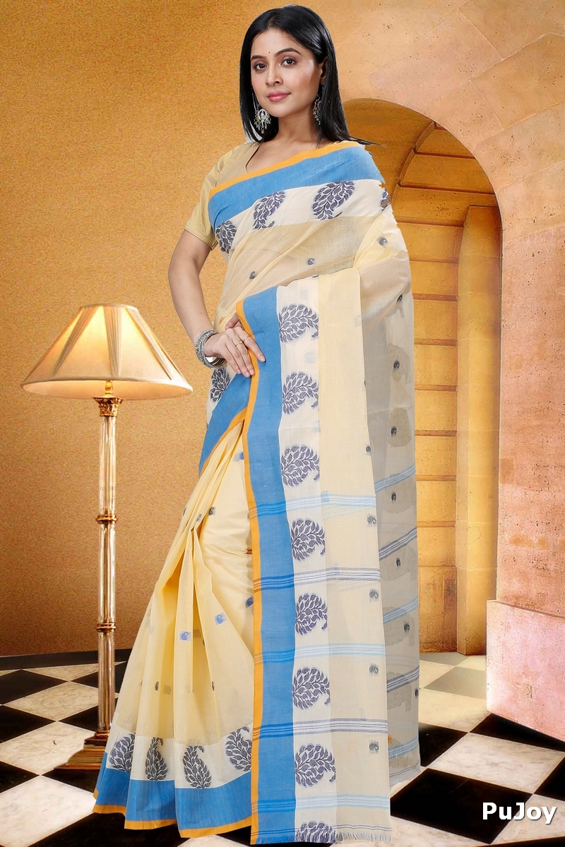 Cream Pure Cotton Nera Tant Saree (1329)