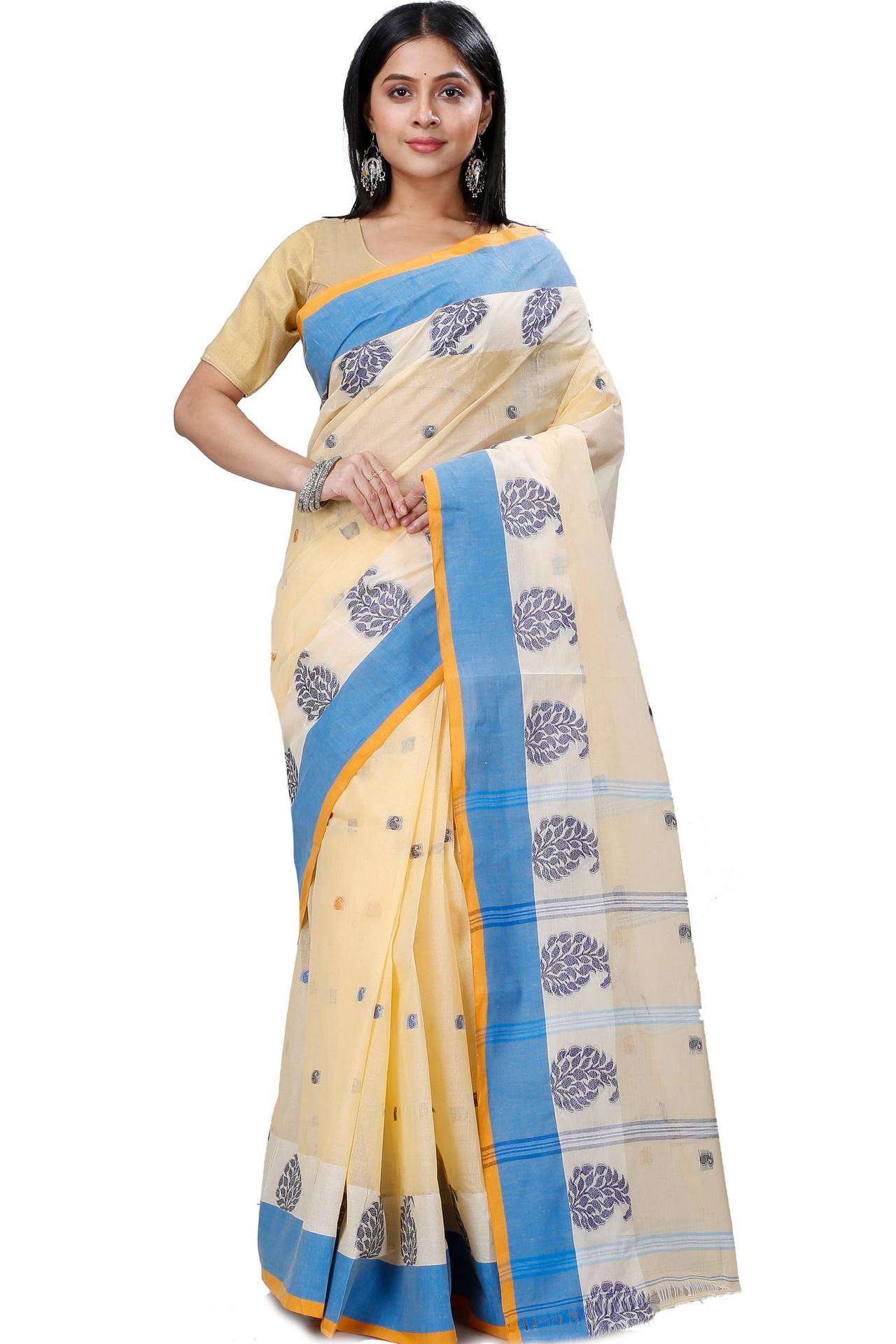 Cream Pure Cotton Nera Tant Saree (1329)