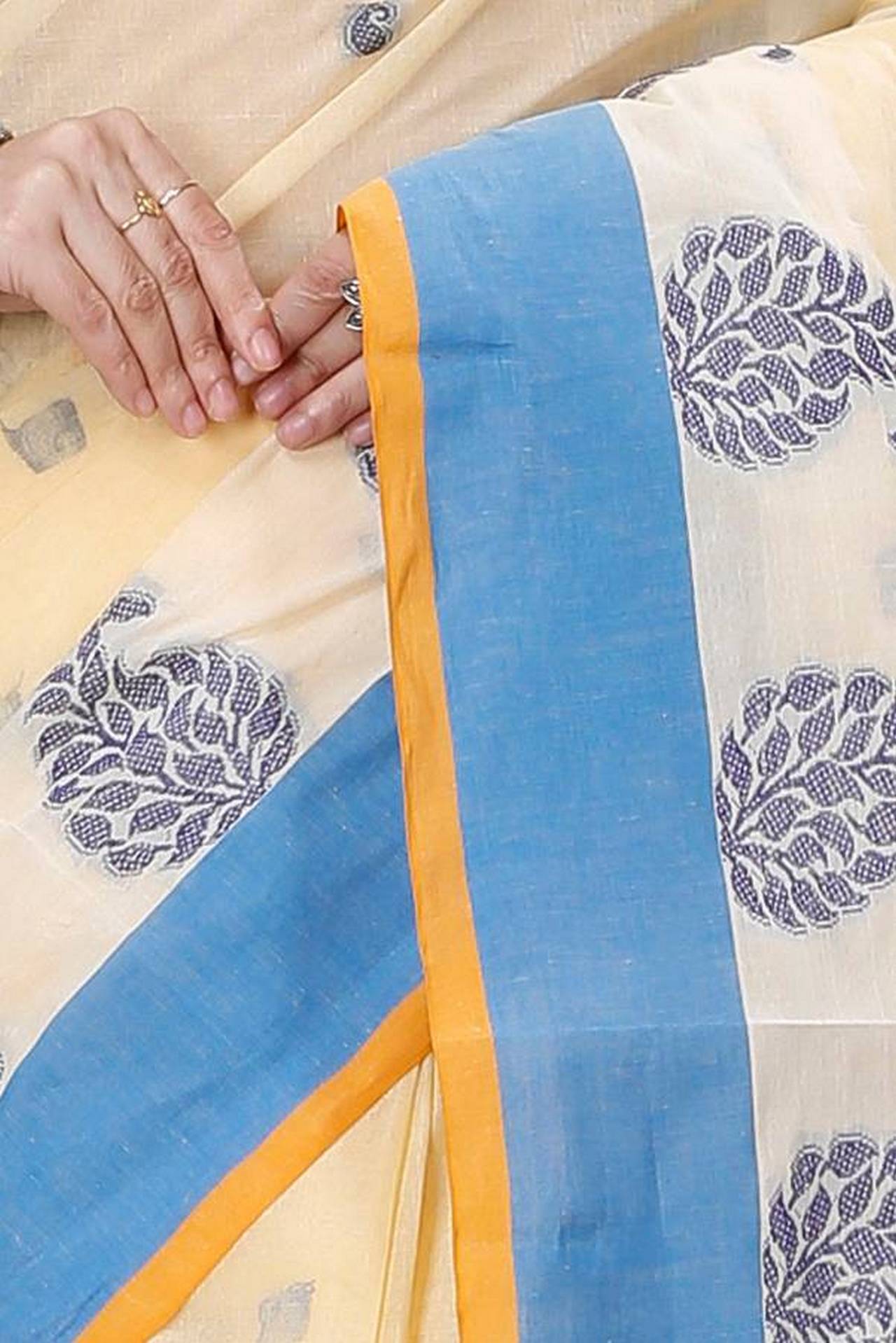 Cream Pure Cotton Nera Tant Saree (1329)