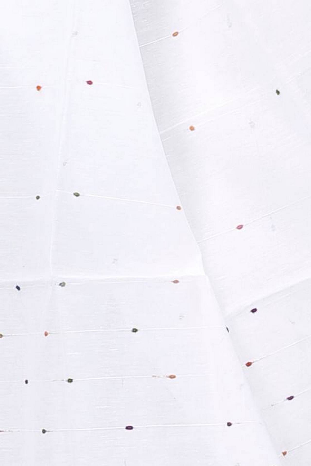 White Cotton Popkn Hand Loom Saree (1333)