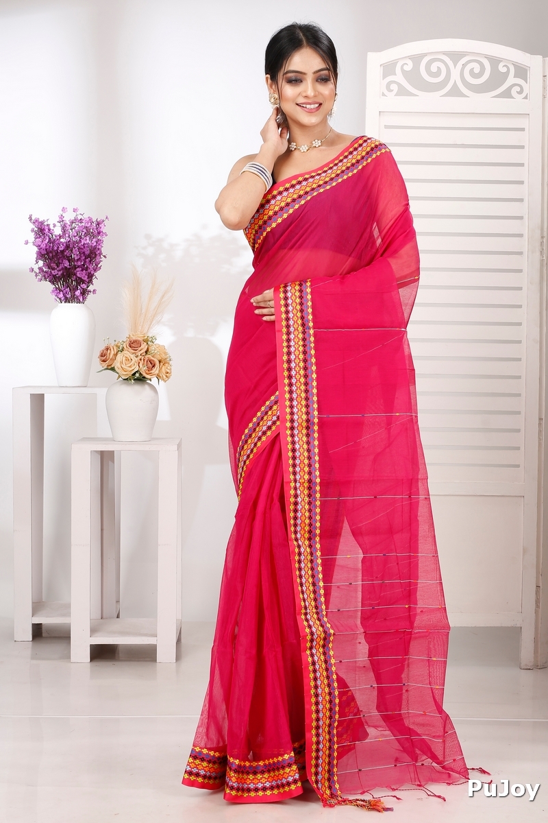 Parpel Cotton Popkn Hand Loom Saree (1336)