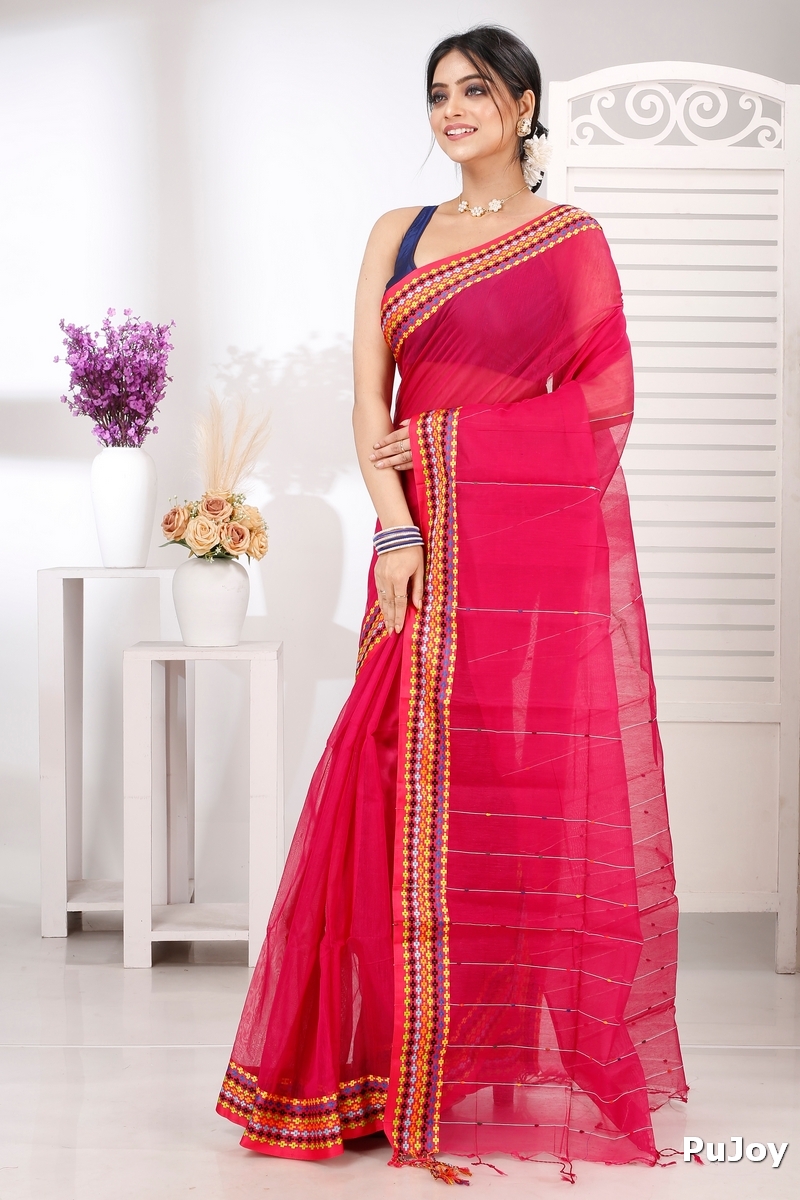 Parpel Cotton Popkn Hand Loom Saree (1336)