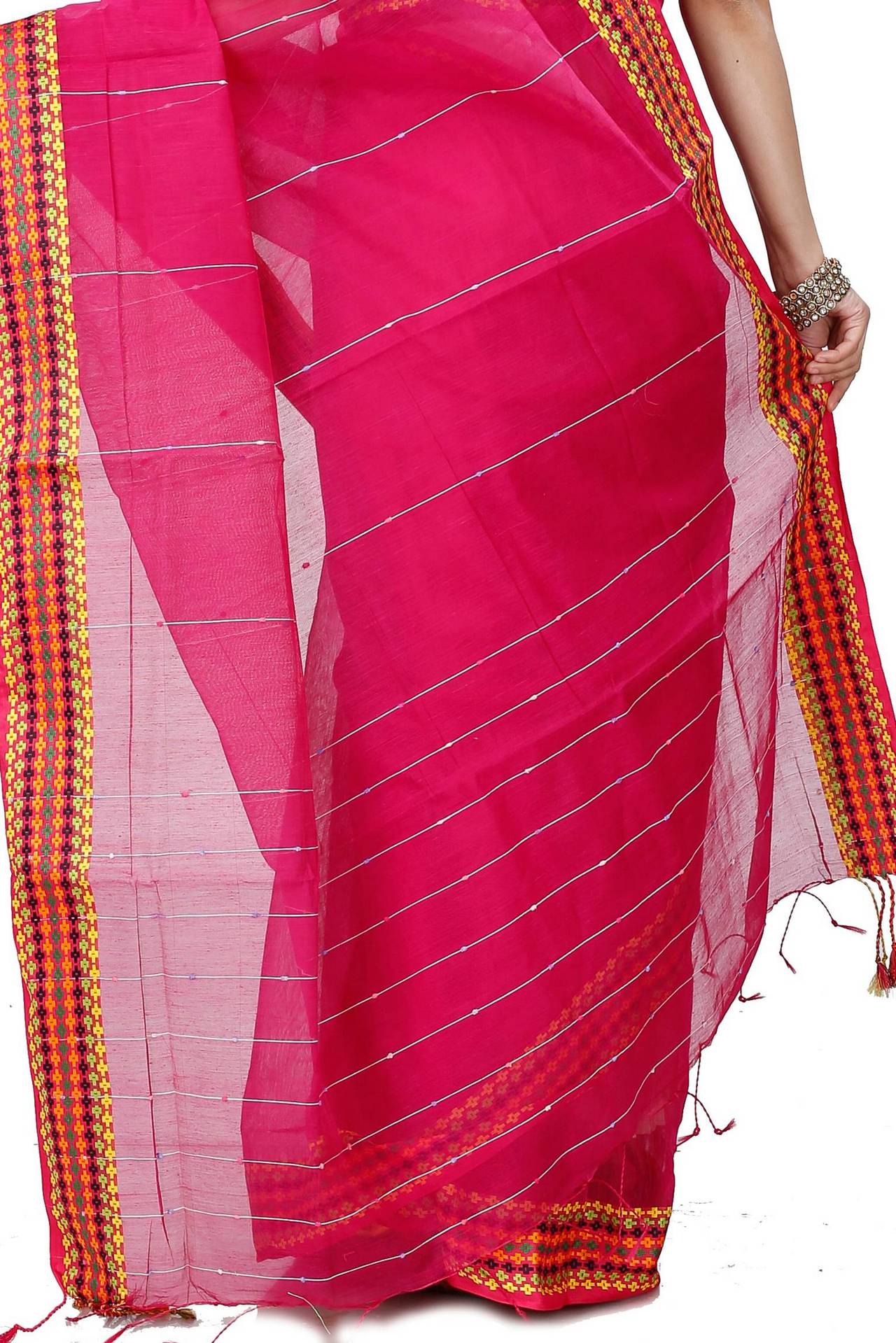 Parpel Cotton Popkn Hand Loom Saree (1336)