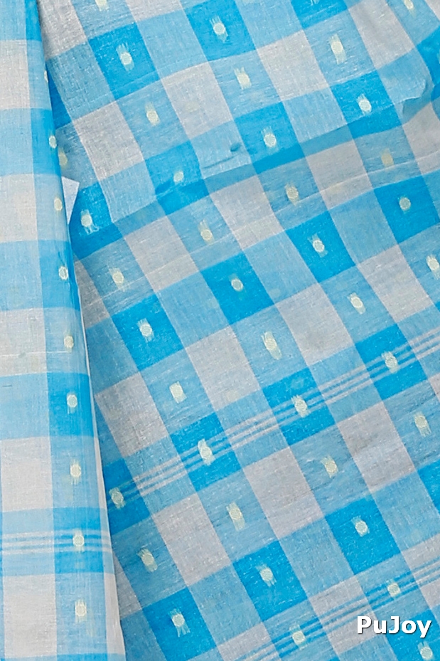 Sky Blue Pure Cotton Niladdri Tant Saree (1337)