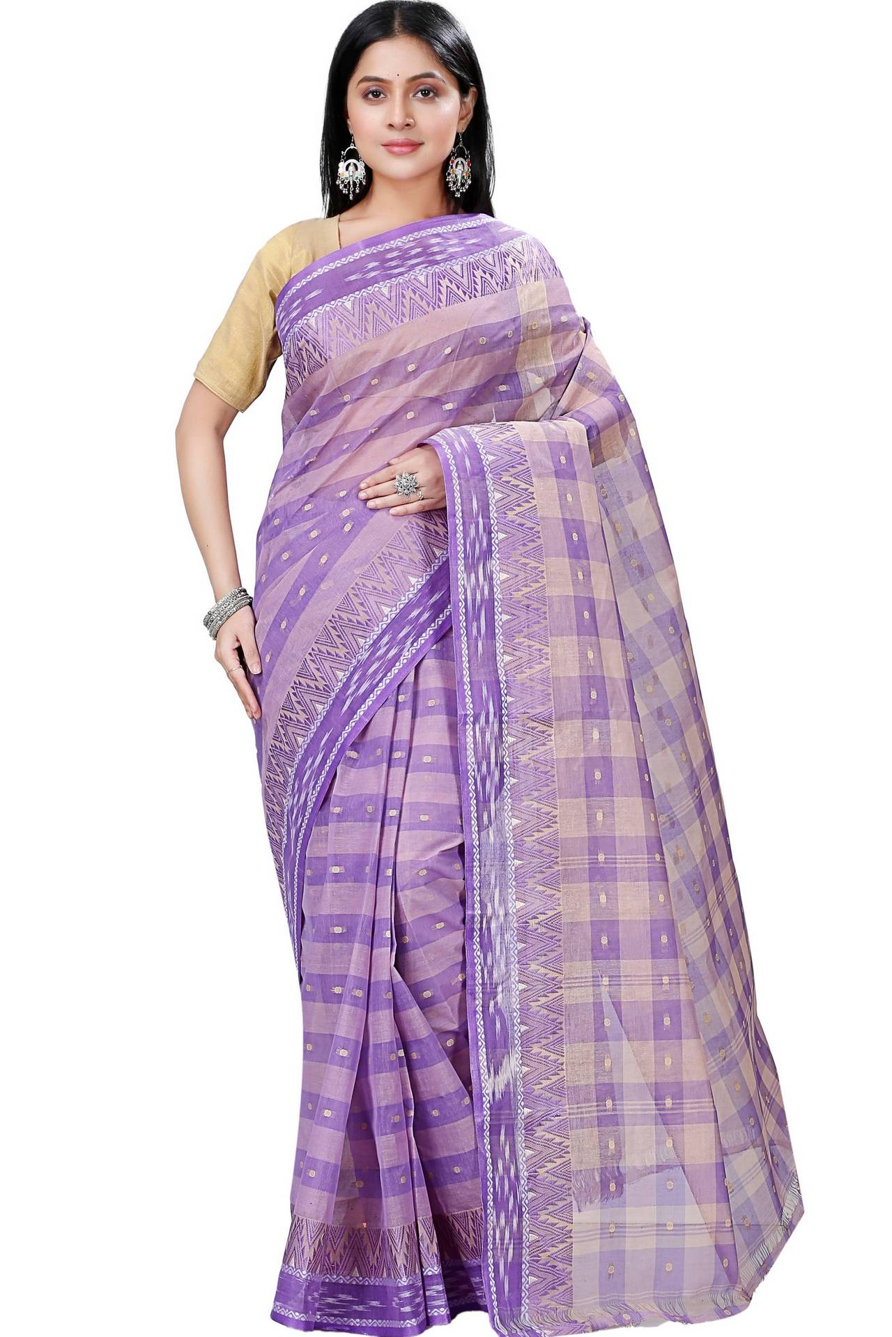 Purple Pure Cotton Niladdri Tant Saree (1338)