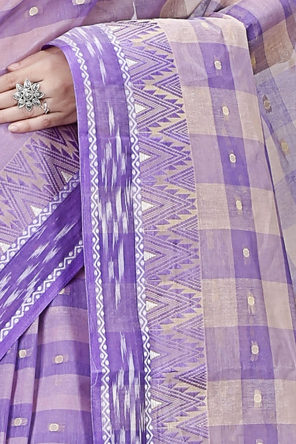 Purple Pure Cotton Niladdri Tant Saree (1338)