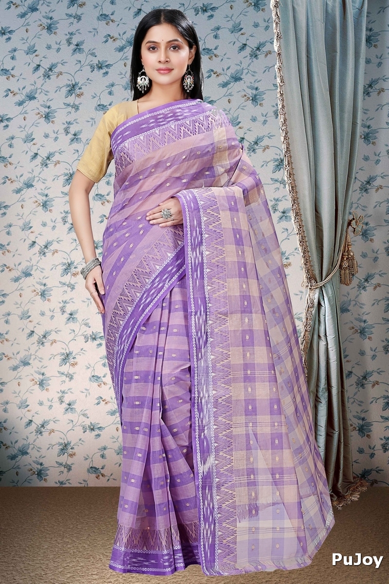 Purple Pure Cotton Niladdri Tant Saree (1338)