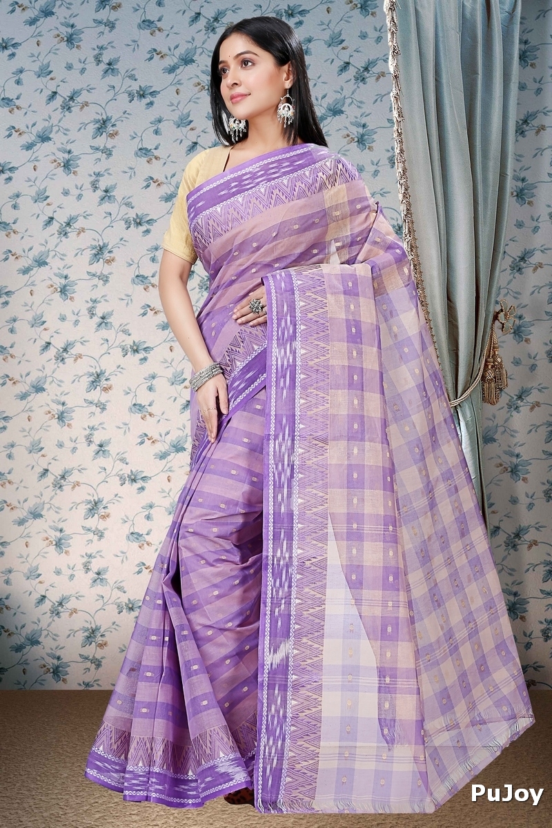 Purple Pure Cotton Niladdri Tant Saree (1338)