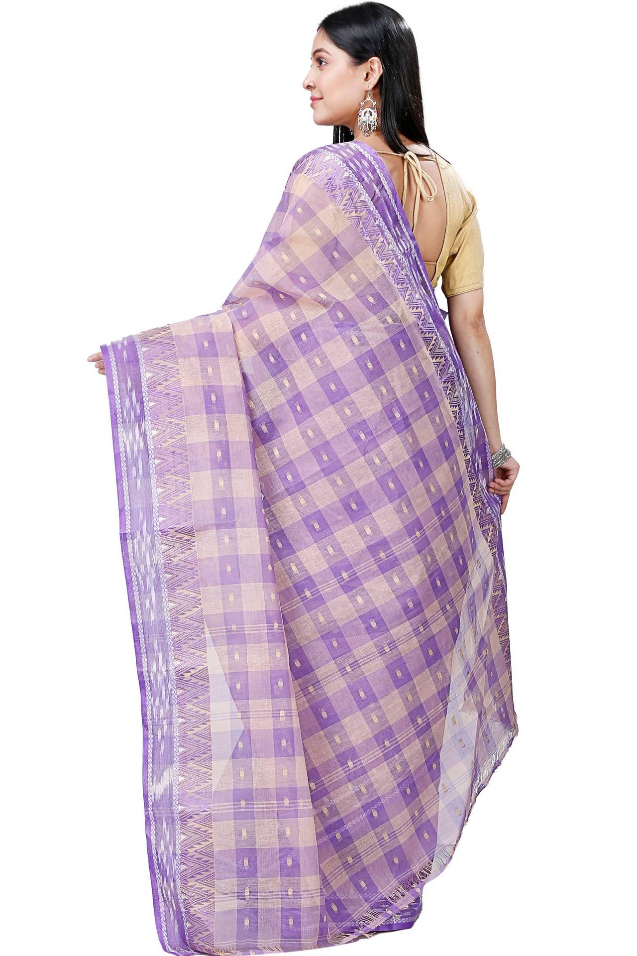 Purple Pure Cotton Niladdri Tant Saree (1338)