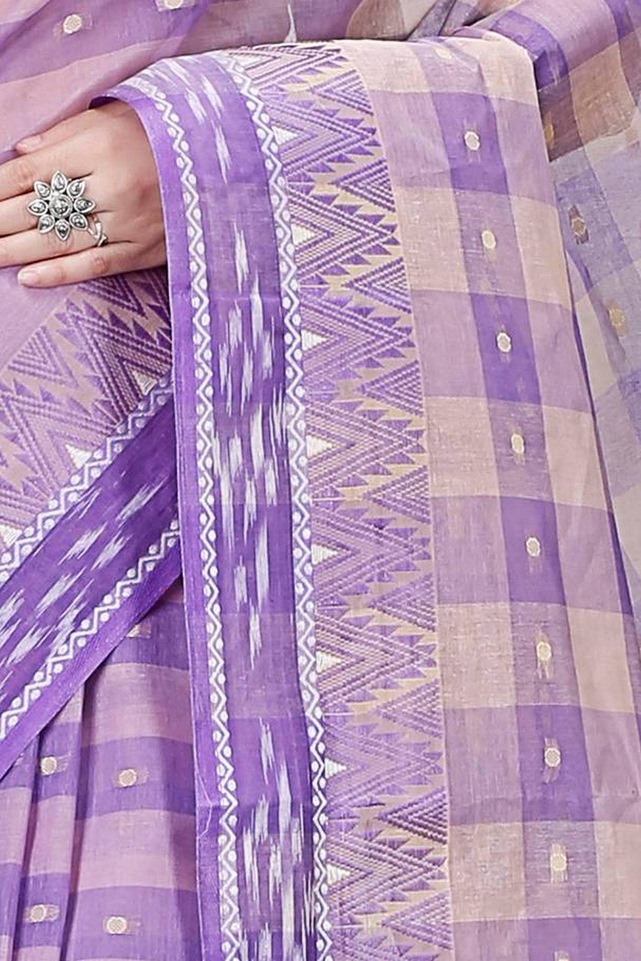 Purple Pure Cotton Niladdri Tant Saree (1338)
