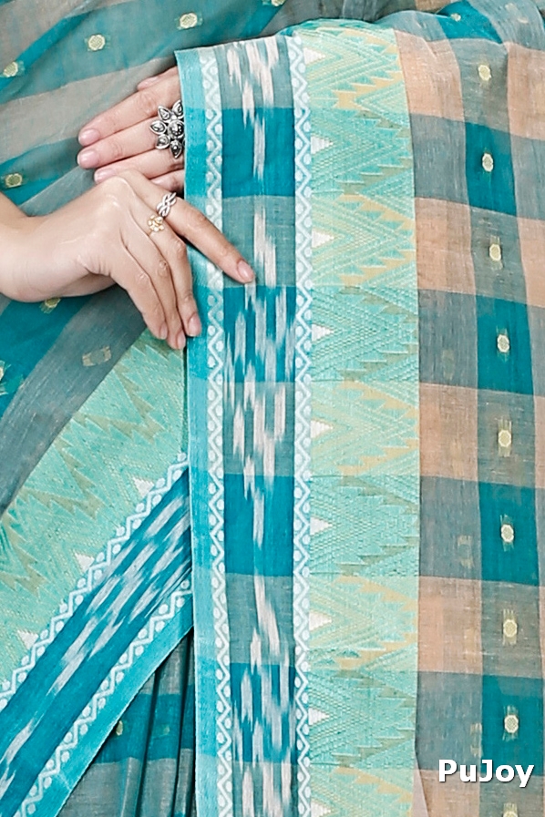 Green Pure Cotton Niladdri Tant Saree (1339)