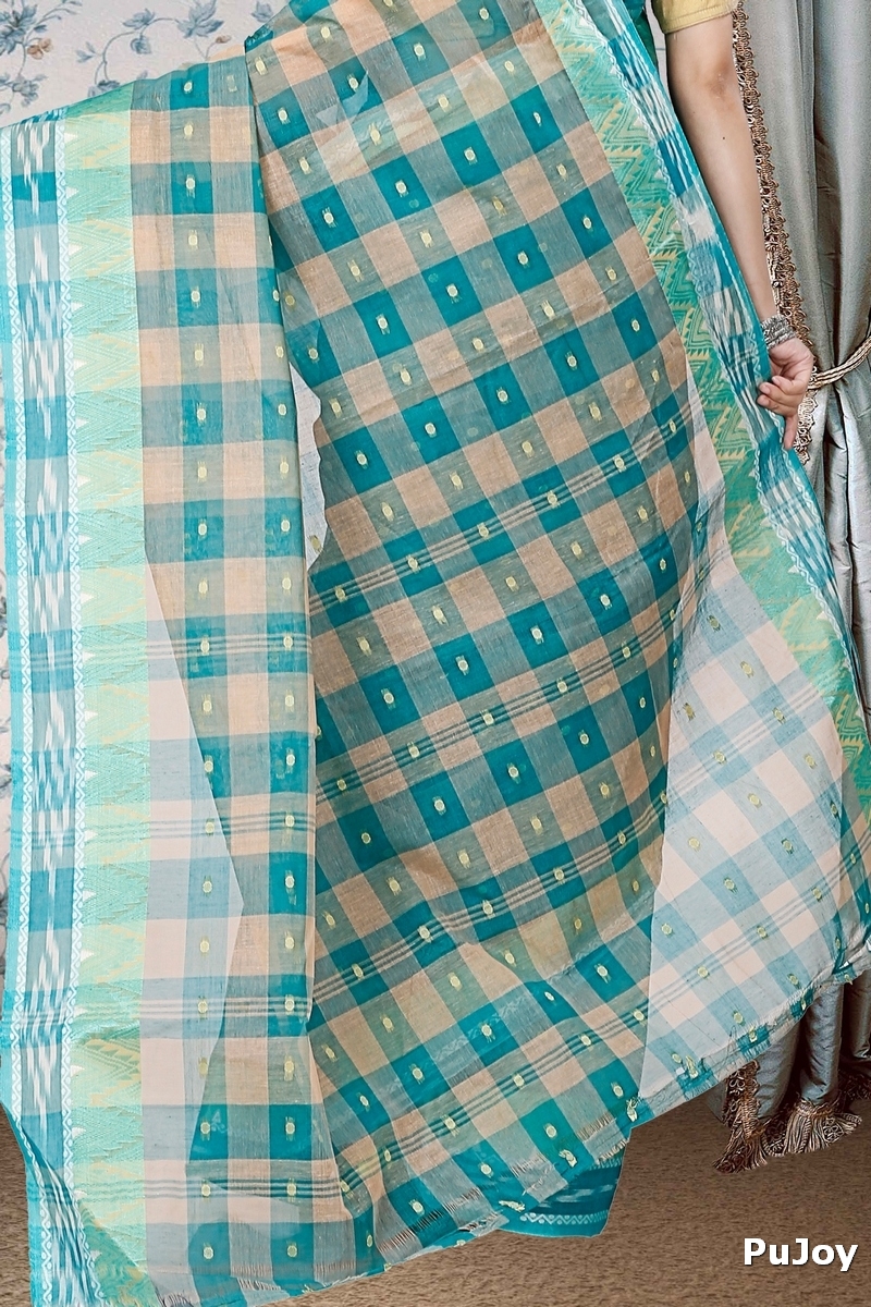 Green Pure Cotton Niladdri Tant Saree (1339)