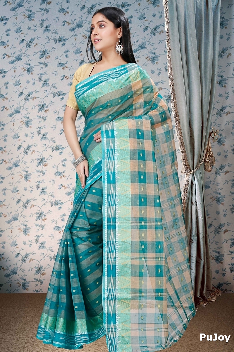 Green Pure Cotton Niladdri Tant Saree (1339)