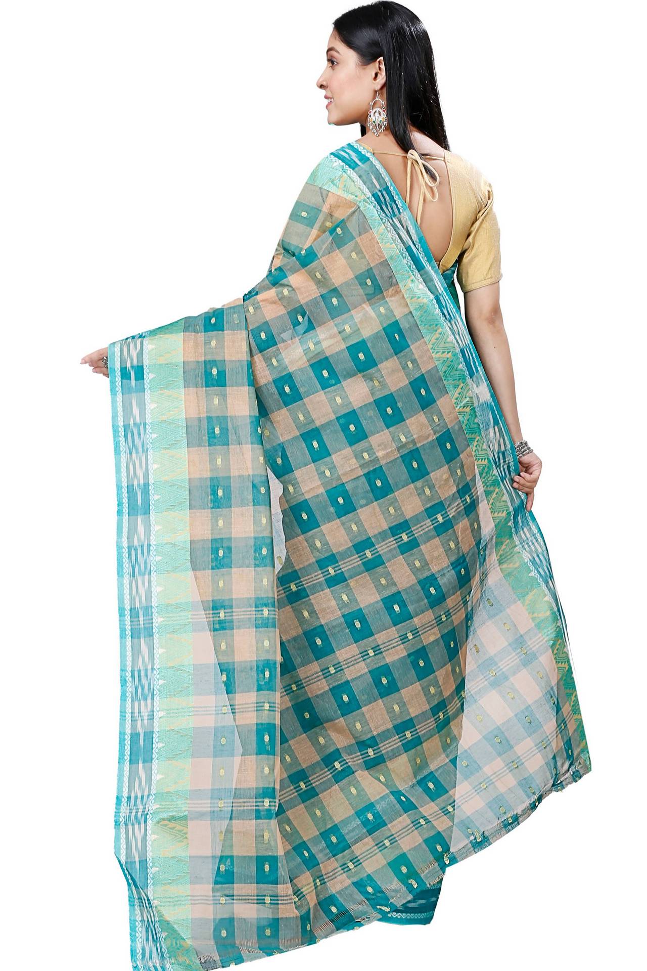 Green Pure Cotton Niladdri Tant Saree (1339)